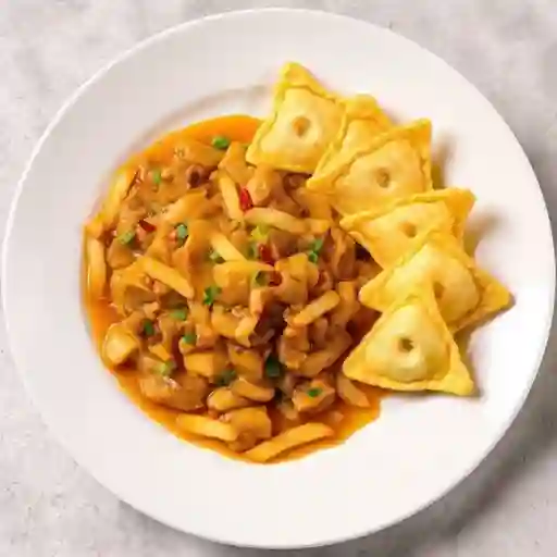 Chapsui De Cerdo Con Papas Fritas + 6u Wantan