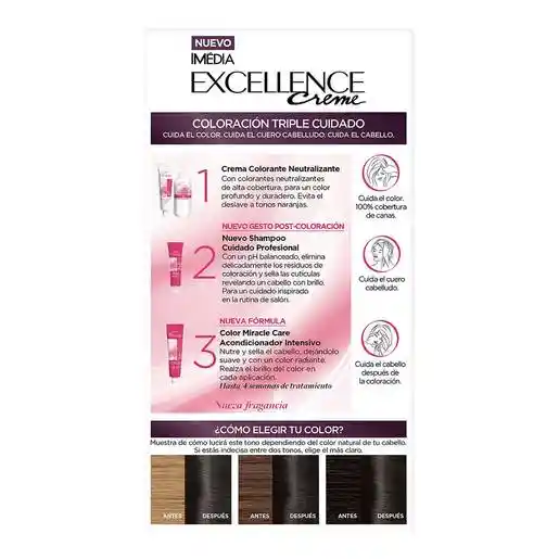 L'Oréal Paris Tinte de Cabello Excellence Creme 400 Castaño