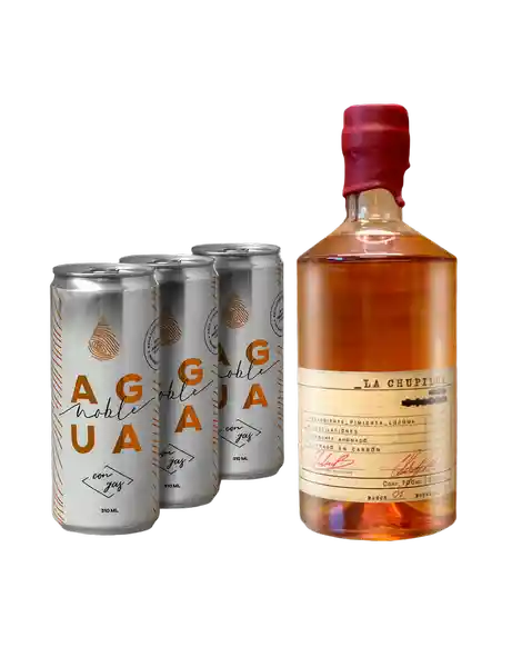 Aguanoble Pack Con Gas + Sin Gas + la Chupilca Licor 36.5%