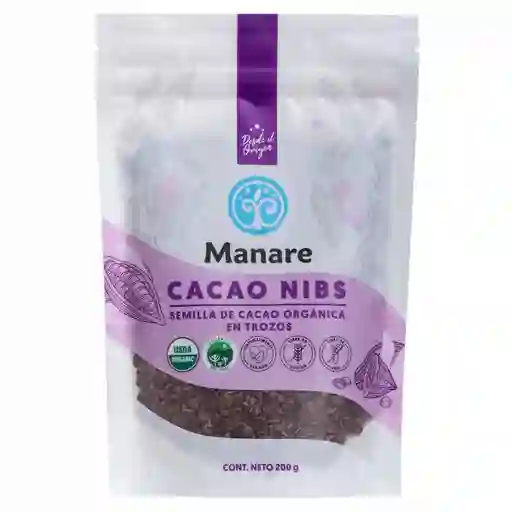 Manare Cacao Nibs Orgánico en Trozos