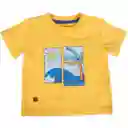 Polera Manga Corta Bebé Niño Amarillo Talla 12 M Pillín