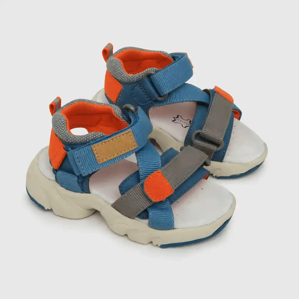 Sandalias Straps Chunky De Niño Azul Talla 26