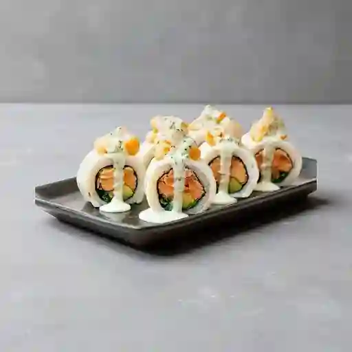 110 Salmón Tempura Palta Cebollín