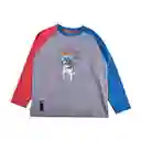 Polera Manga Larga Niño Gris Talla 3 A Pillin