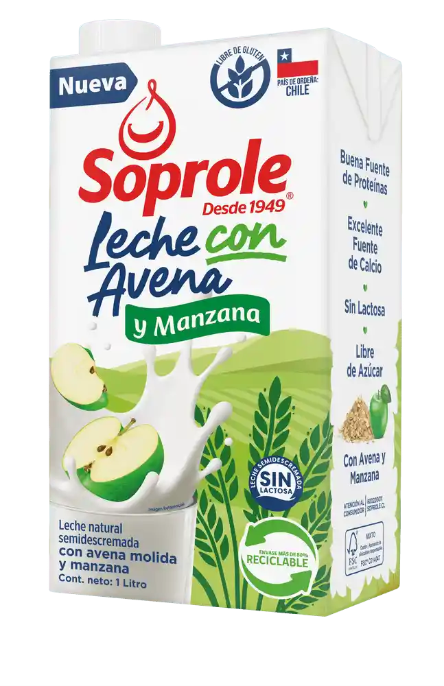 Soprole Leche Con Avena Manzana