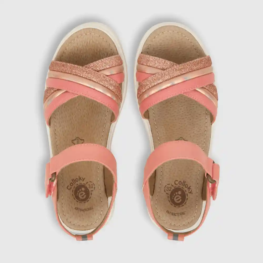 Sandalias Velcro Niña Naranjo Talla 38