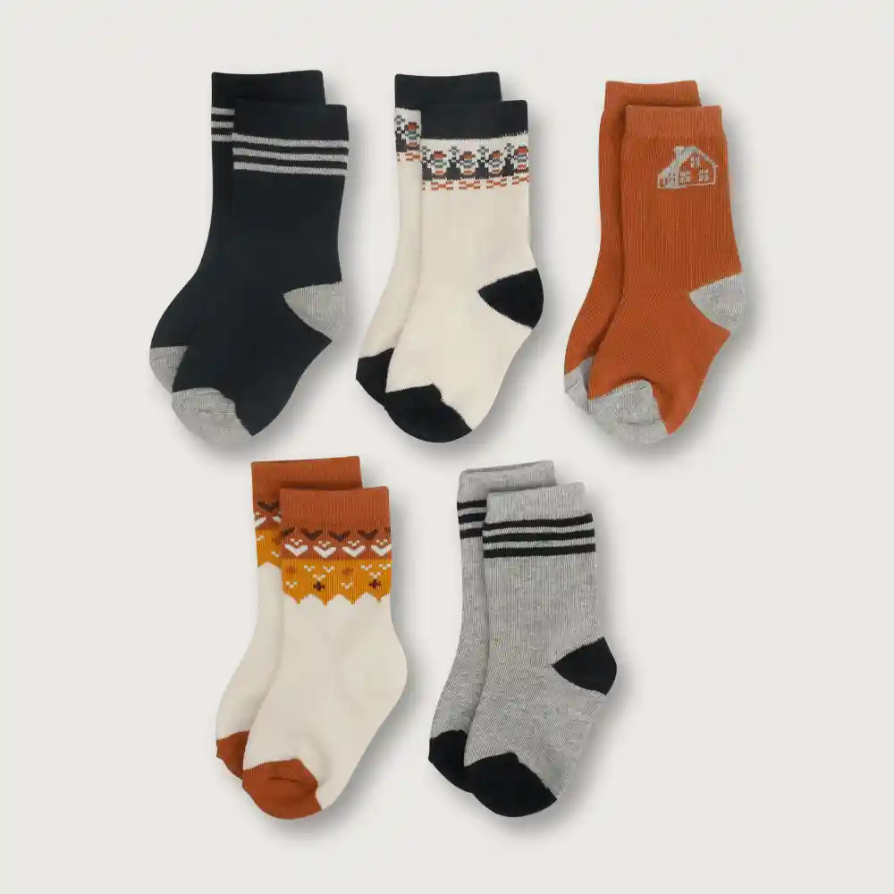 Pack Calcetines Montaña De Niño Terracota Talla 17/19