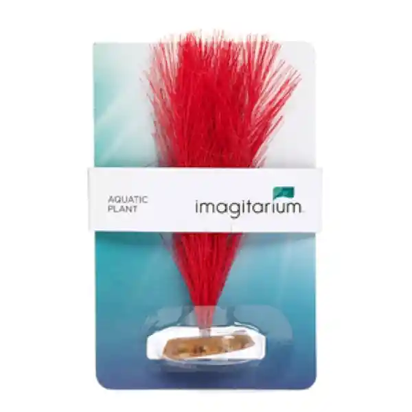 Imagitarium Red Feather Planta Roja Decorativa de Seda Acuario