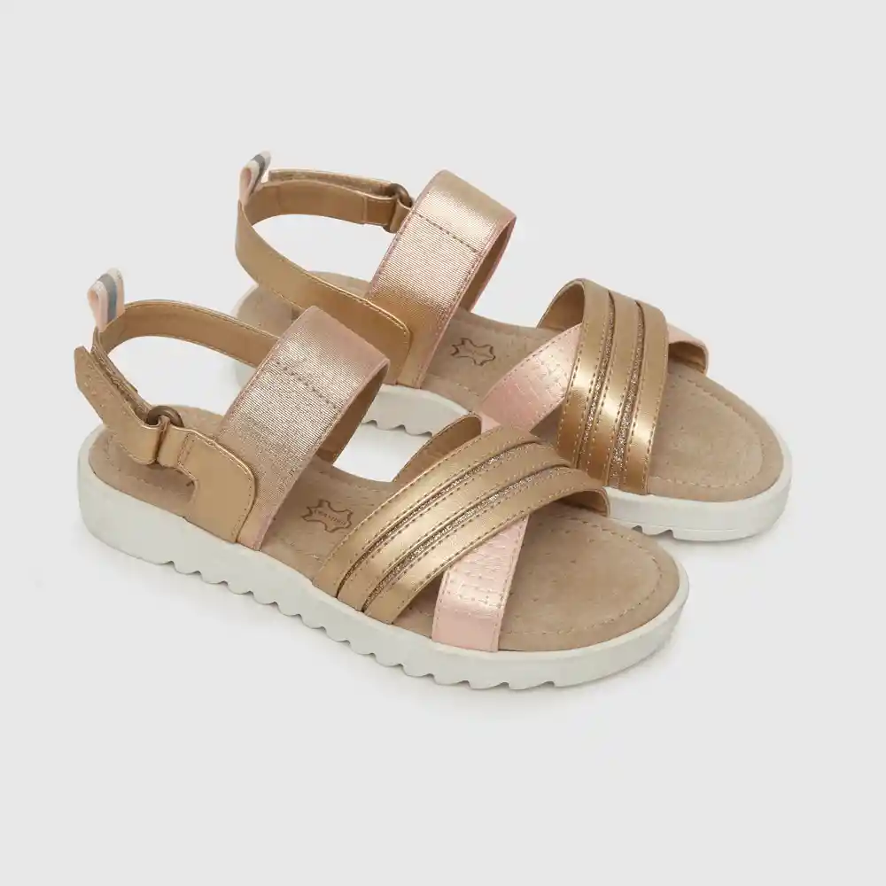 Sandalias Velcro De Niña Rosado Talla 33