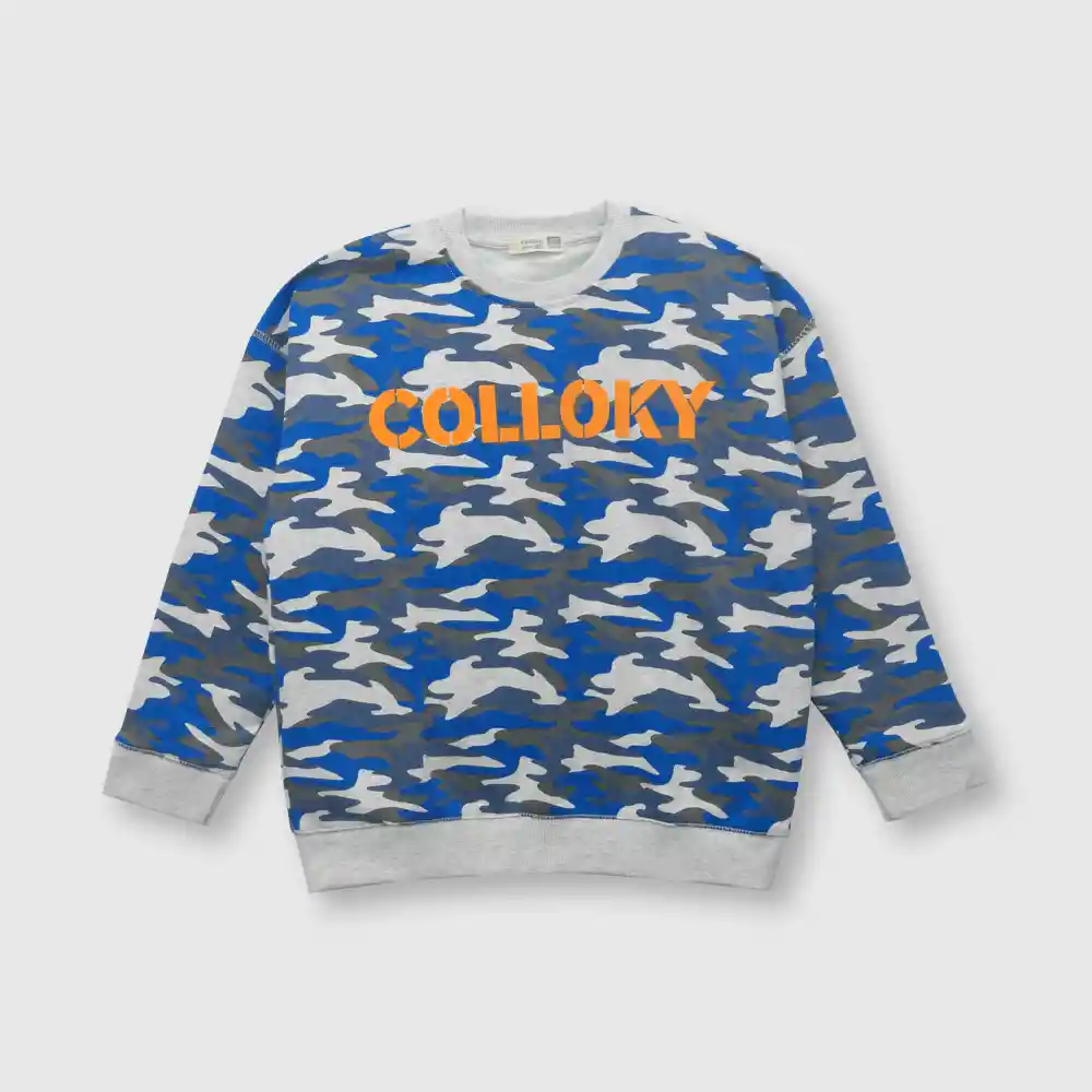 Polerón Camuflado De Niño Azul Talla 3a
