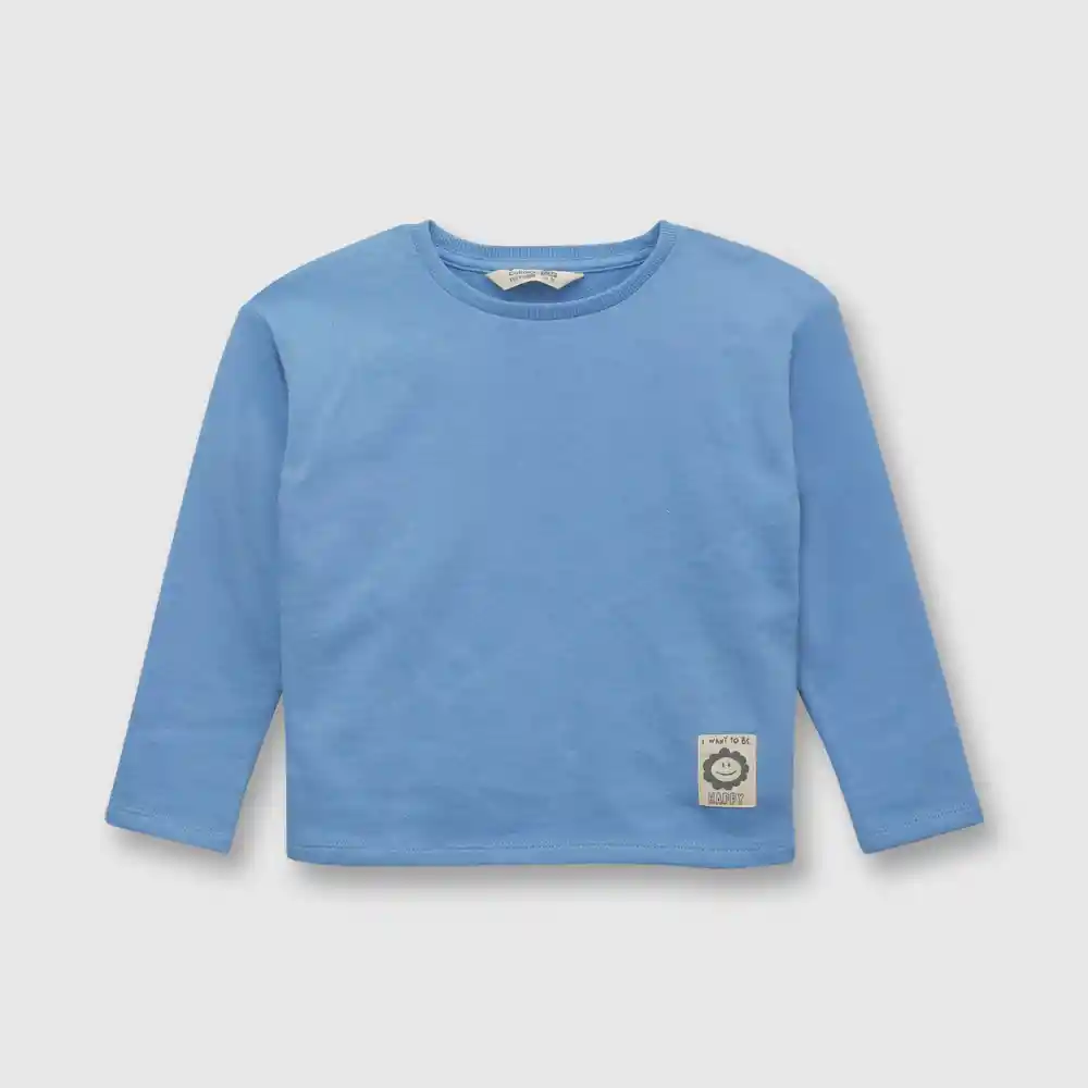 Polerón Color De Niña Celeste Talla 9/12m