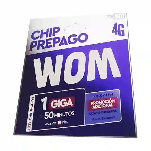 Wom Chip Prepago Sim Card 4G 