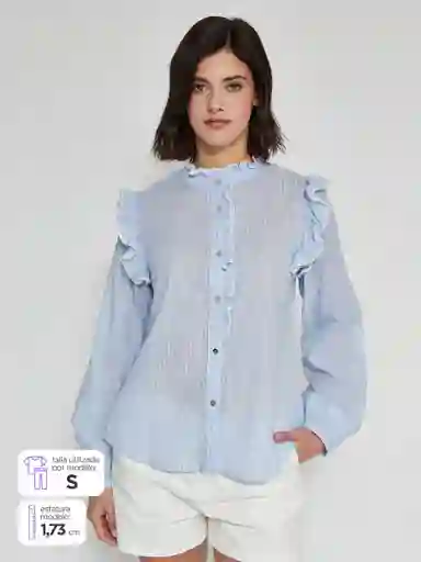 Regatta Blusa Manga Larga Eroma nn Celeste L S25