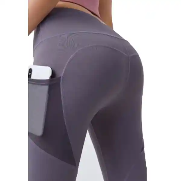 Calzas Con Bolsillo de Malla Morada Talla S Samia