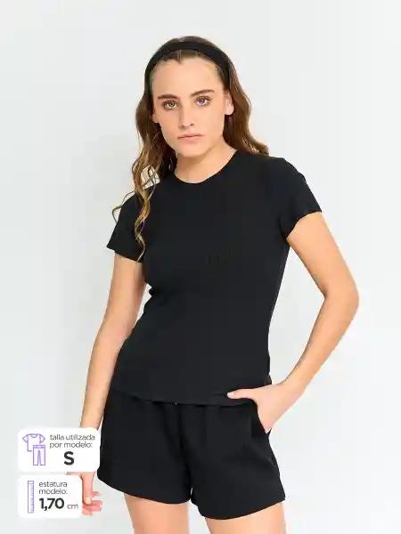 Head Polera Manga Corta Drip Mujer Negro L SS25