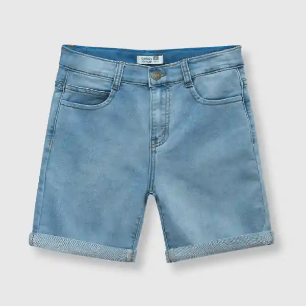 Bermuda Elasticado de Niño Light Blue Talla 4A Colloky