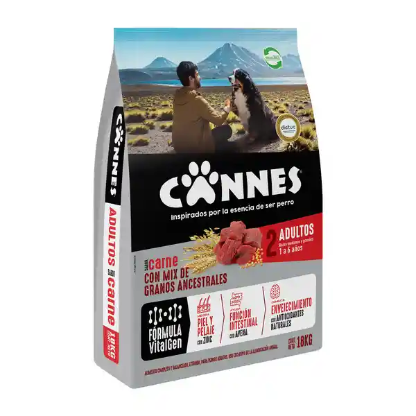 Cannes Alimento Para Perro Premium Carne y Cereales 18 Kg