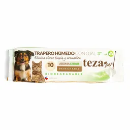 Teza Pet Trapero Húmedo Mascotas Citrus 40 x 60 mm