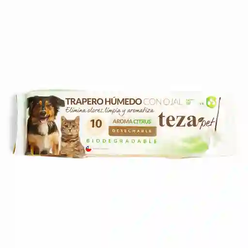 Teza Pet Trapero Húmedo Mascotas Citrus 40 x 60 mm