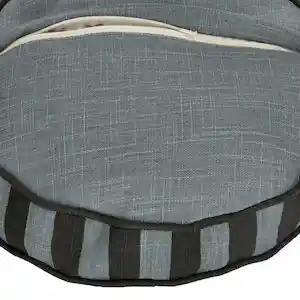 Cojín de Algodón Con Bordado Diámetro Gris 35 cm