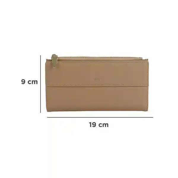 Cartera Larga Para Mujer Beige Miniso