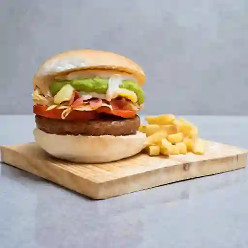 Hamburguesa italiana con bebida