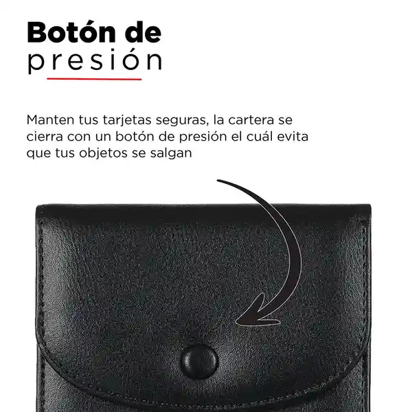 Billetera Corta Plegada Estilo Simplista Europeo Negro Miniso