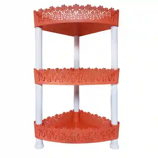 Estante Organizador Multiproposito Triangular 3 Niveles Naranjo
