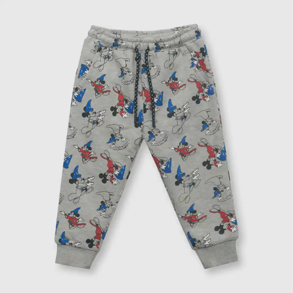 Pantalón Mickey Para Bebé Niño Gris Talla 12/18m