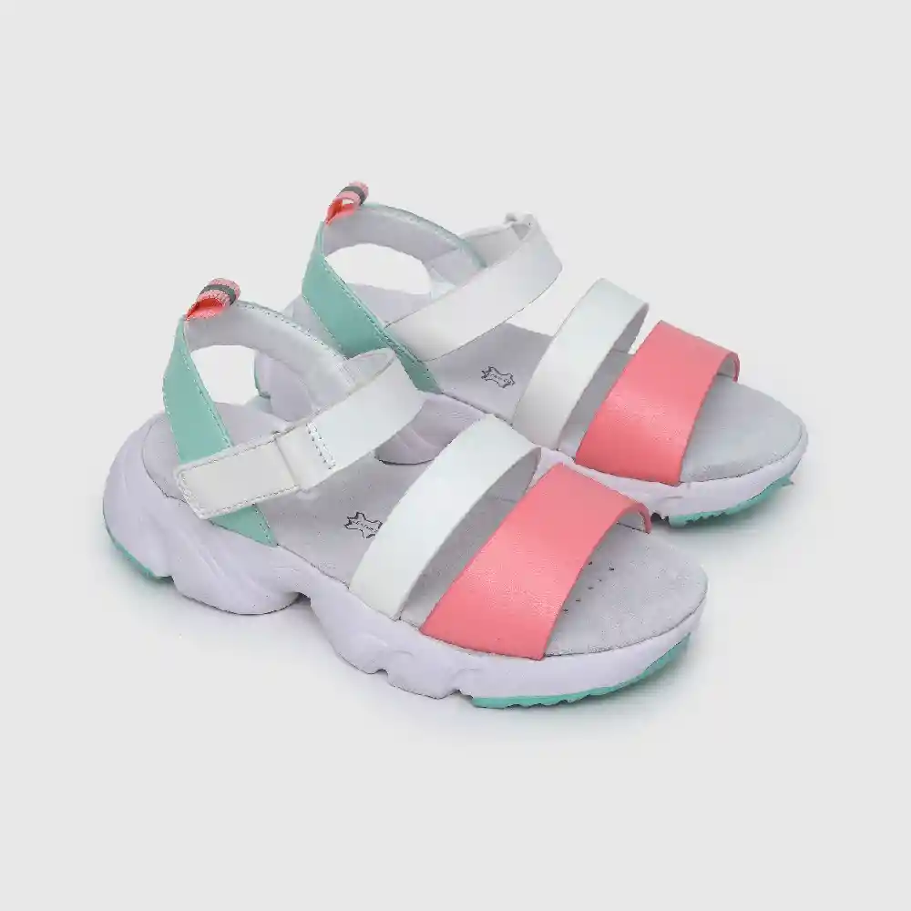 Sandalias Velcro De Niña Blanco Talla 38