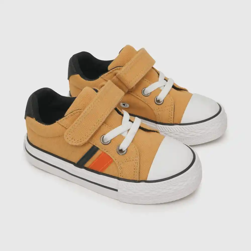 Zapatillas Velcro Elástico Lona Niño Amarillo Talla 25