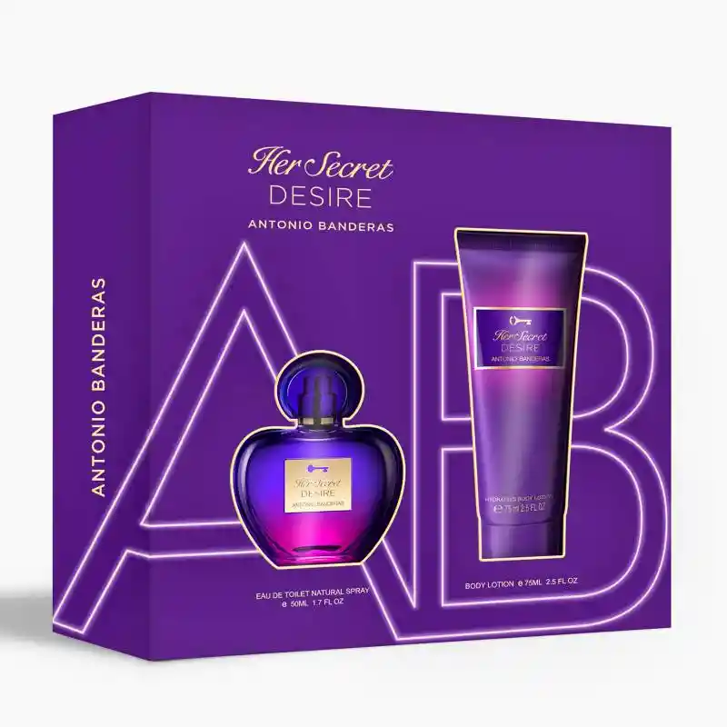 Antonio Banderas Set Her Secret Desire Perfume + Crema
