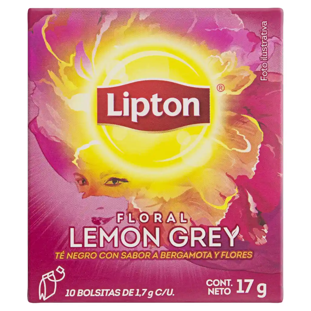 Lipton Te Negro Floral Lemon Grey 10 Bolsitas