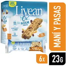 Livean Barra Cereal Maní y Pasas