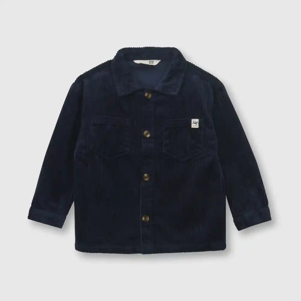 Camisa Cotele Bebé Niño Azul Talla 9/12 Meses