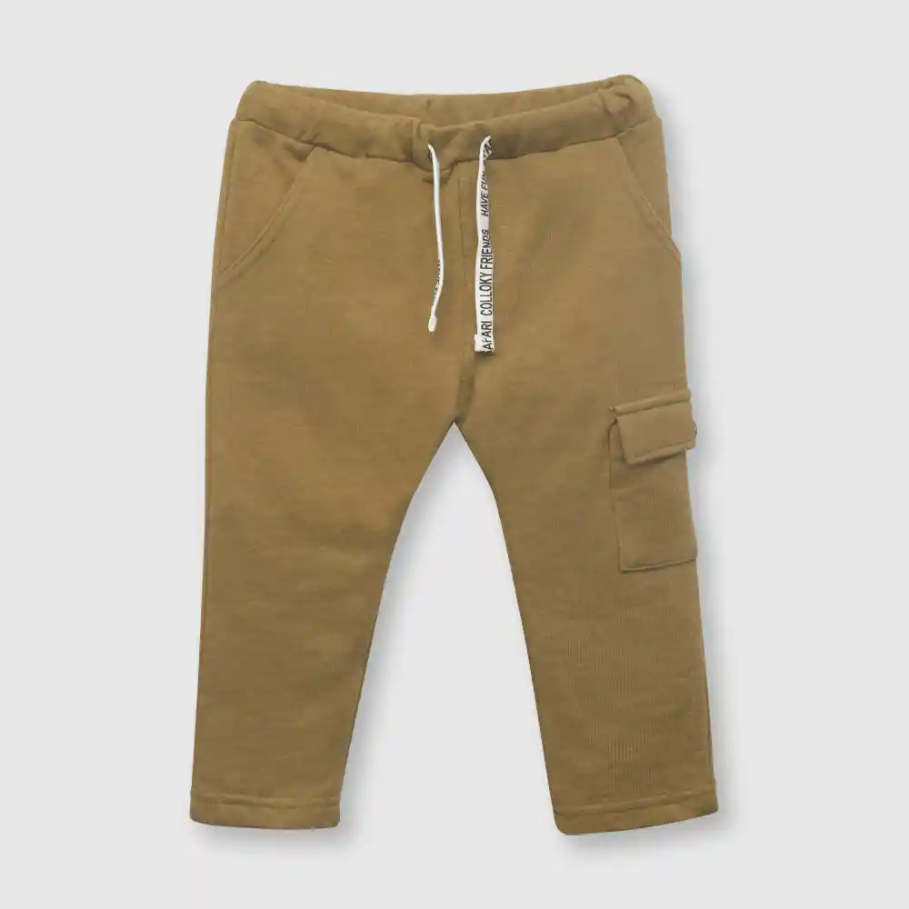 Pantalón De Punto De Bebe Niño Café Talla 18/24m