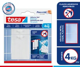 Tesa Clavo Adhesivo Powerstrips Azulejos/Vidrio/Metal 4 Kg