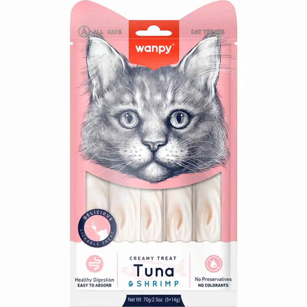 Wanpy Alimento Para Gato Creamy Atún Camarón
