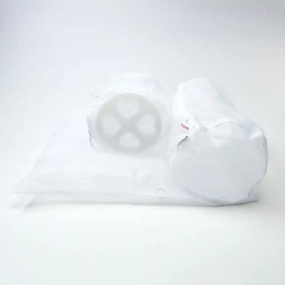 Miniso Bolsa De Lavado En Forma Cilindrica Blanco 3 Pzas