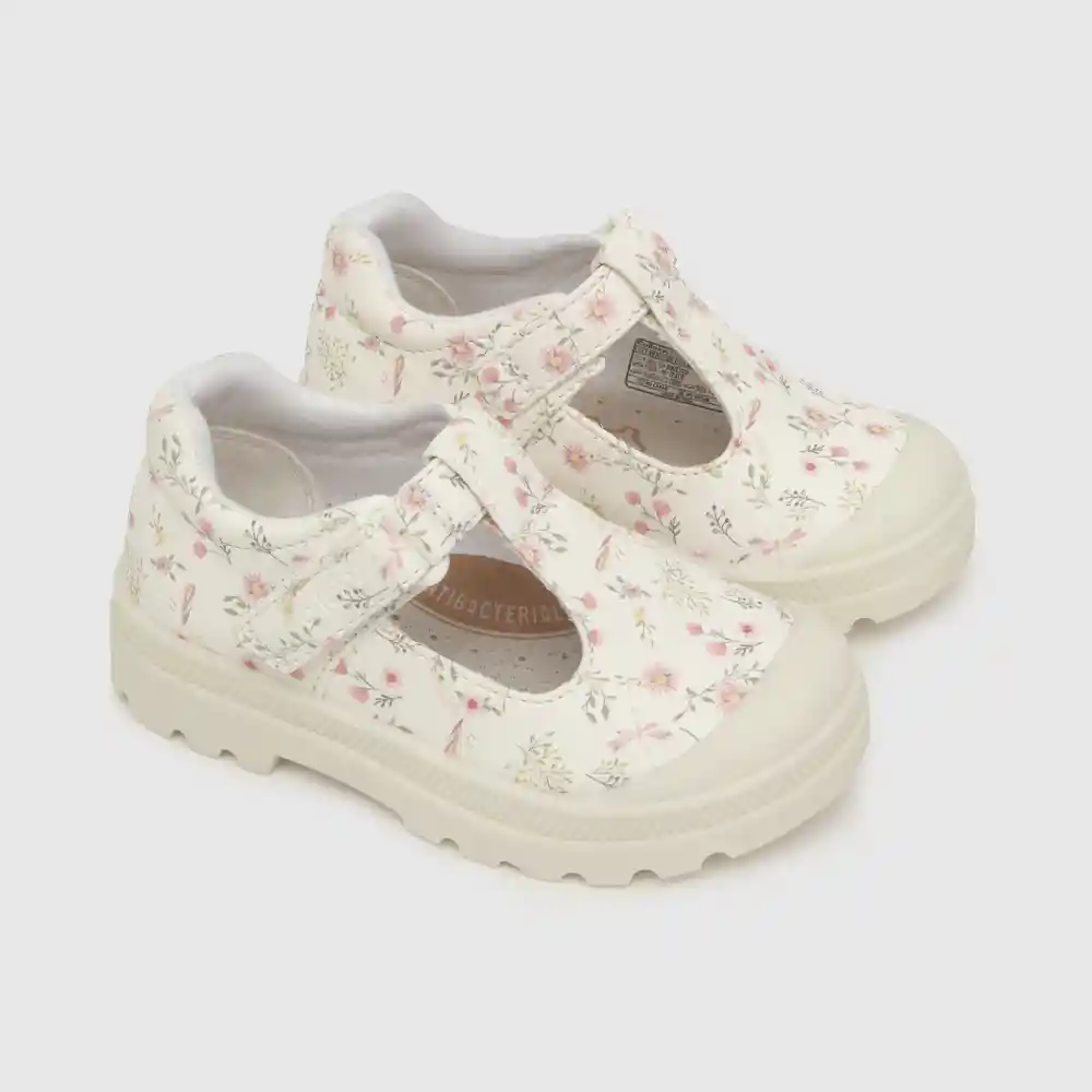Zapatillas Reina Velcro Estampada Blanco Talla 21