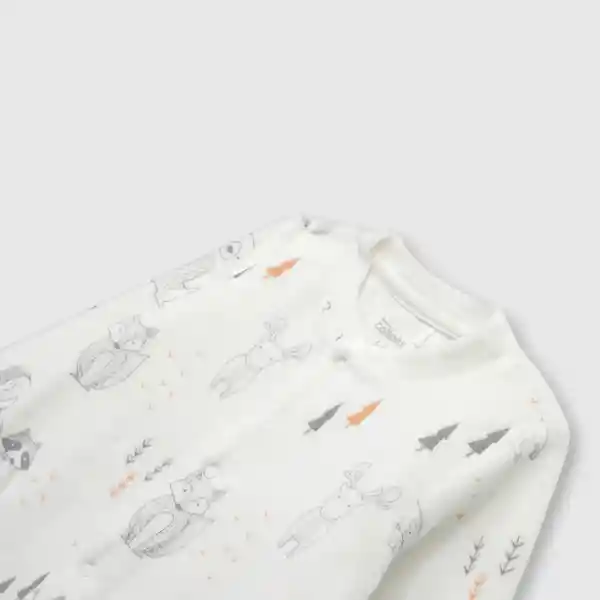 Pack Pijama Animales Del Bosque Bebé Off White Talla 9M Colloky