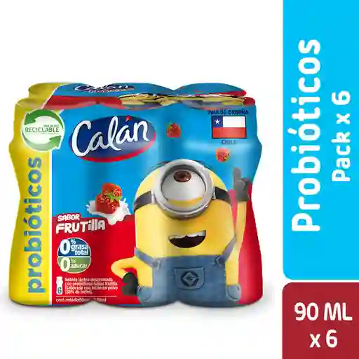 Calan Pack Bebida Láctea Descremada Con Probiótico Frutilla