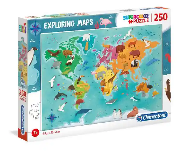 Puzzle 250 Piezas Mapa Mundo Animales