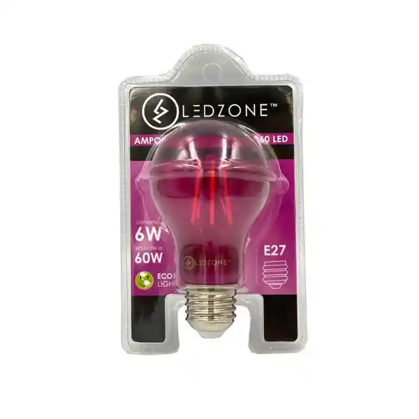 Ampolleta A60 Rosado Led E27 6w