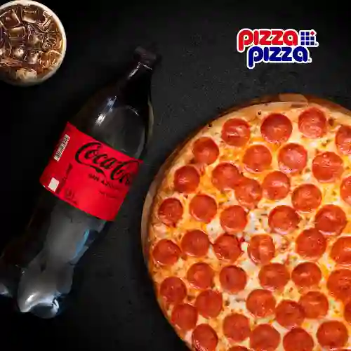 Turbo- Pizza Pepperoni Mediana + Bebida