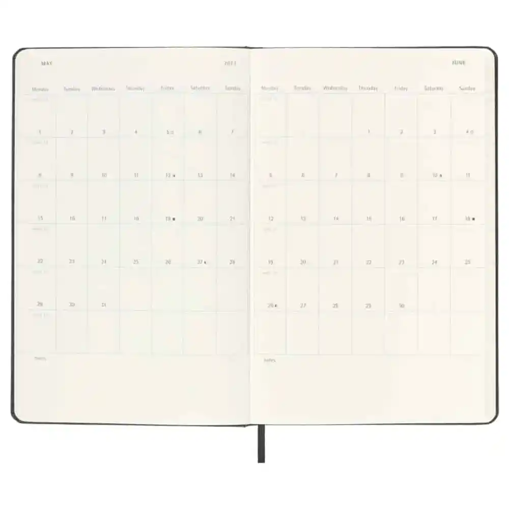 Agenda Semanal 2023 Moleskine Pasta Dura Grande Negro