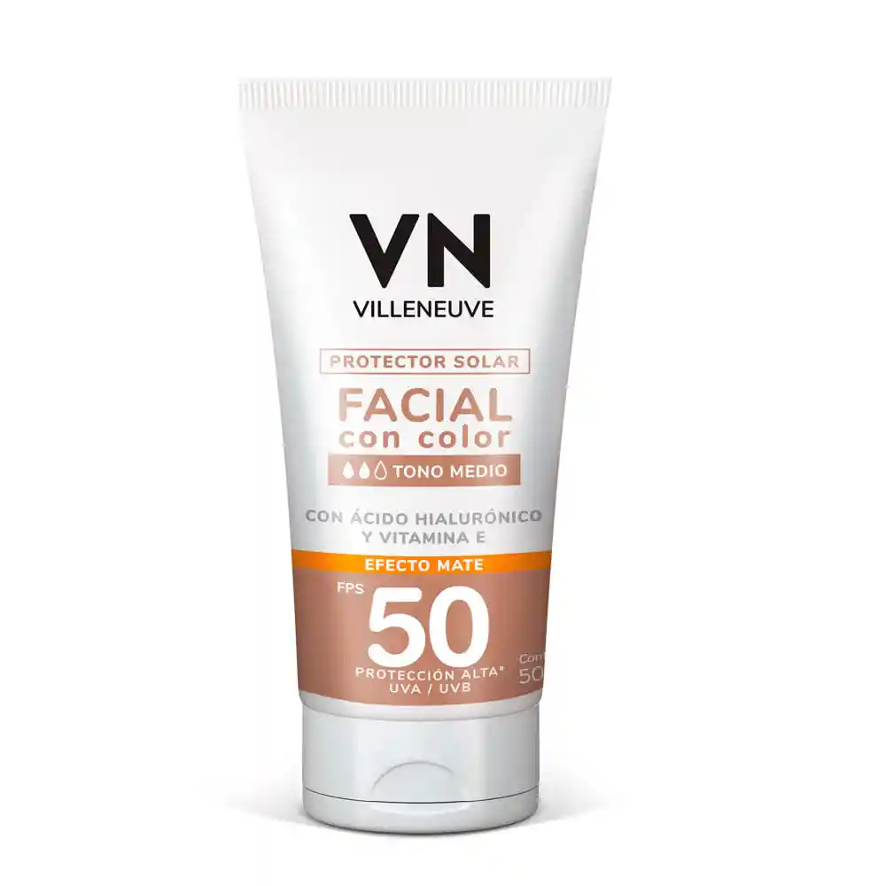 Protector Solar Facial Villeneuve Tono Medio Fps 50 X