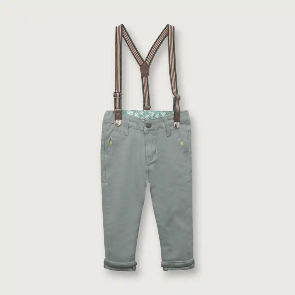 Pantalón De Niño Con Suspensores Gris Talla 4a
