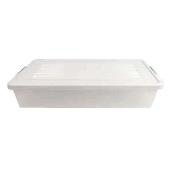 Caja Organizadora Cama Transparente Color Taupe 34 L