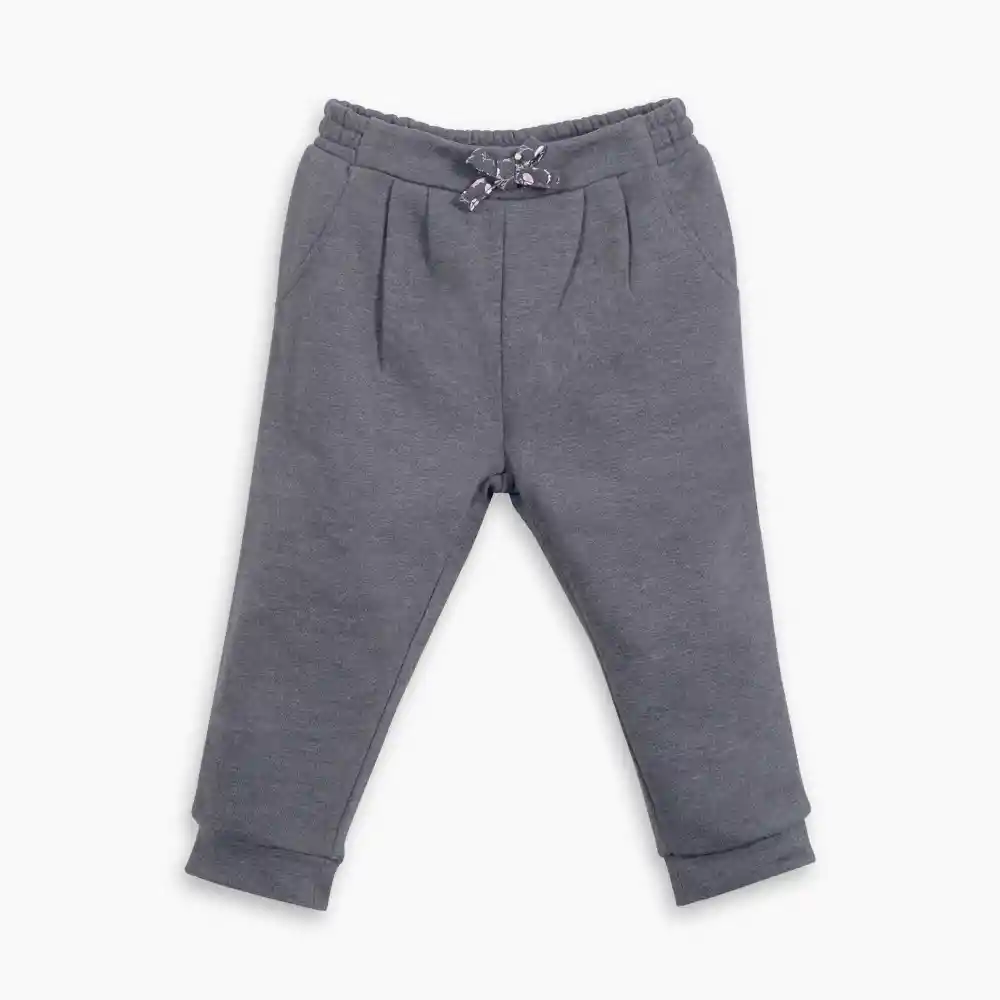 Pantalón Buzo Sólido De Niña Azul Talla 6 M